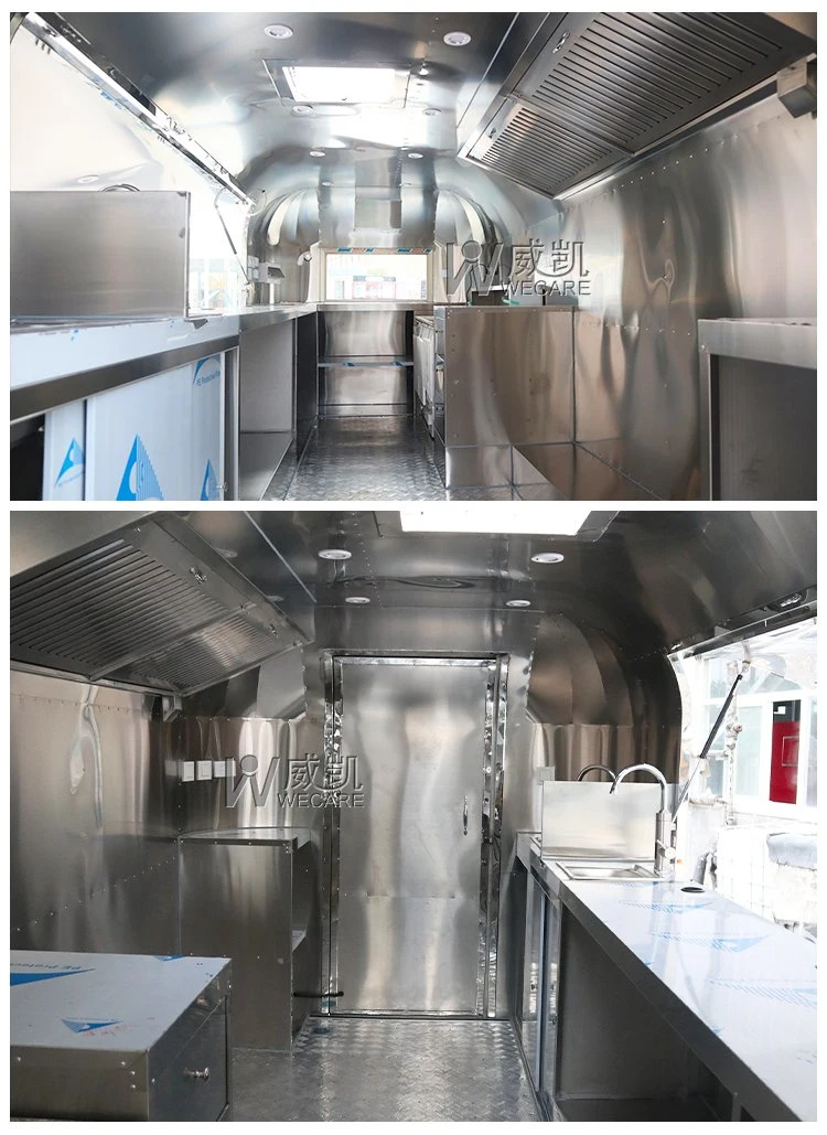 Wecare New Designed Outdoor Mobile Bar Ice Cream Cart Airstream Food Truck Mobile Vending Vehicle Food Trailer Fully Equipped