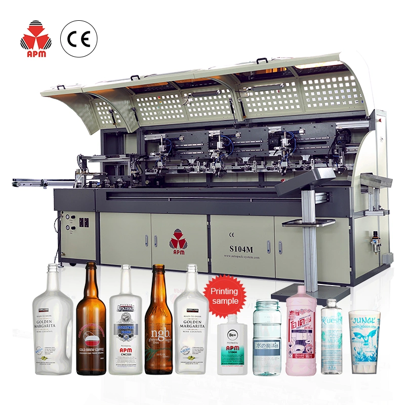 LED UV System Automatic Round Oval Square Bottle Jar 2-4 Color Bottle Automatic Printing Machine