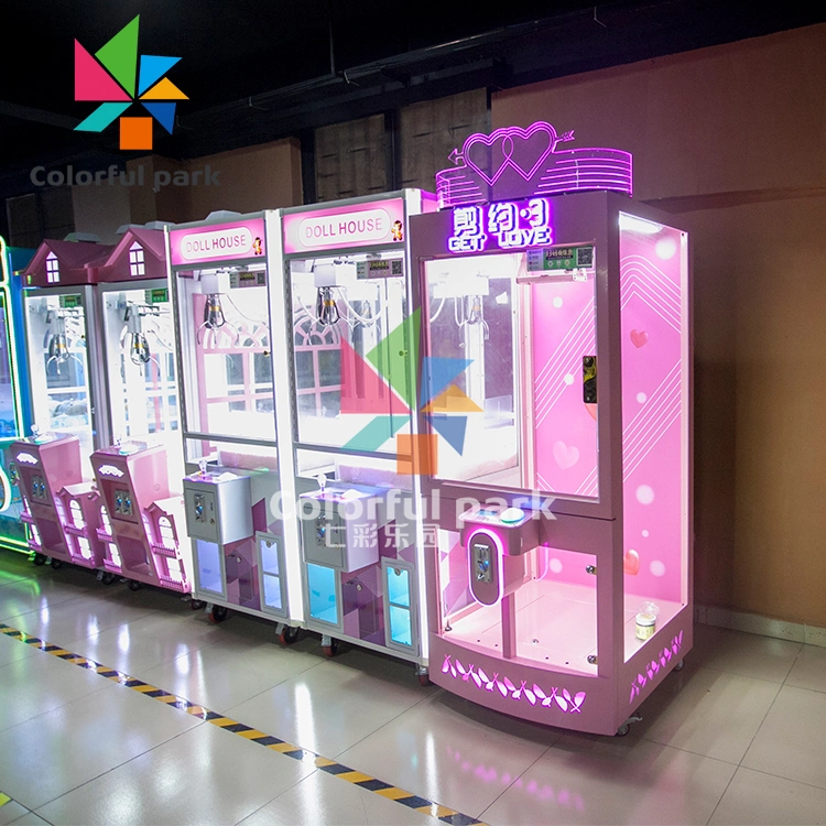 Colorful Park Coin Operated PP Tiger Toy Crane Claw Gift Machine Prize Claw Arcade Game Claw Machine Arcade
