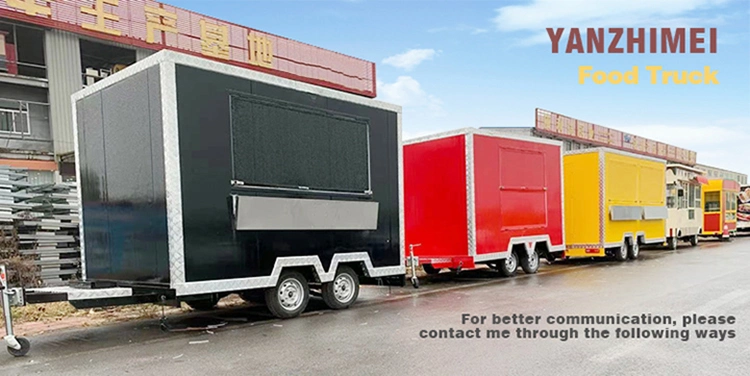 Mobile Fast Food Cart Stainless Steel Camper Trailer Hot Dog Food Truck Caravan Airstream Food Trailer For Sale