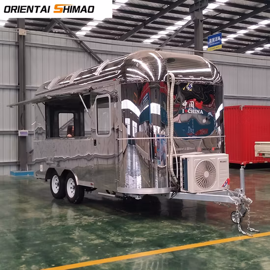 Oriental Shimao Used Electric Airstream Mobile Street Fast Food Truck for Sales Vending Mini Ice Cream Hot Dog Snacks Truck